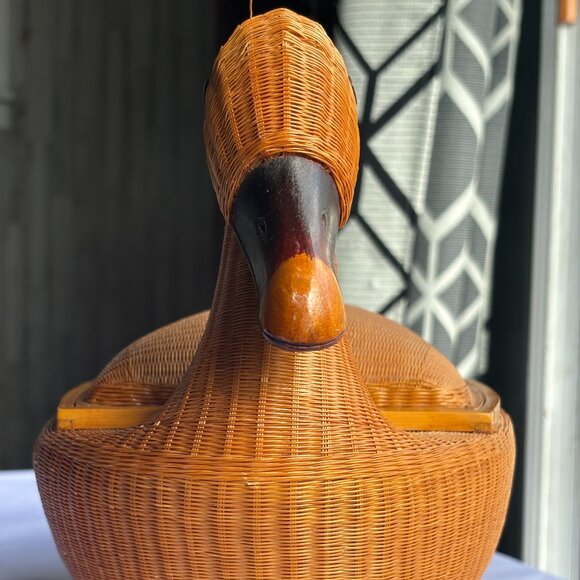 Vintage Wicker Duck Storage Basket - Picture 2 of 10